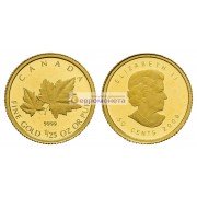 Канада 50 центов 2009 год. Кленовый лист. Золото. Proof