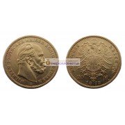 Германская империя Пруссия 20 марок 1873 год "A" Вильгельм I. Золото