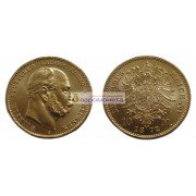 Германская империя Пруссия 10 марок 1872 год "A" Вильгельм I. Золото.