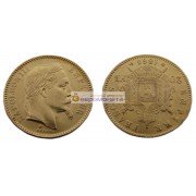 Франция Император Наполеон III 20 франков 1866 год ВВ. Золото.