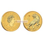 Австралия 15 долларов 2022 "Китайский гороскоп - Год тигра". Золото 9999 1/10 унции