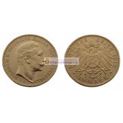 Германская империя Пруссия 20 марок 1912 год  "J". Золото