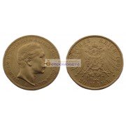 Германская империя Пруссия 20 марок 1905 год "А" Вильгельм II. Золото