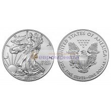 США 1 доллар 2021 год Американский серебряный орёл. Серебро. Унция