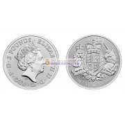 Великобритания 2 фунта 2022 год Королевский герб. Серебро. Унция