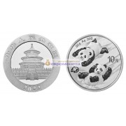 Китай 10 юань 2022 год 40 лет чеканке монет с пандой. Серебро. 30 грамм