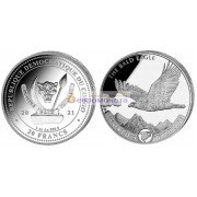 Демократическая Республика Конго 20 франков 2021 год Белоголовый орлан. Серебро. Унция