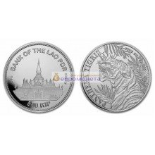 Лаос 500 кипов 2022 год Тигр (Серебряный тигр). Серебро. Унция