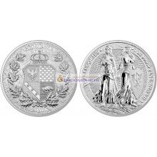 Аллегории: Польша и Германия 5 марок 2022 год 1 унция серебра 9999 пробы. Germania Mint.