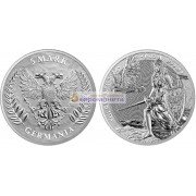 Аллегории: Германия 5 марок 2022 год 1 унция серебра 9999 пробы. Germania Mint.