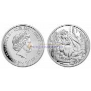 Ниуэ 1 доллар 2022 год. Комодский дракон против тигра. Серебро унция