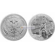 Германия 10 марок 2022 год 2 унции серебра 9999 пробы. Germania Mint.