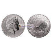 Новая Зеландия 1 доллар 2017 год коричневый Киви. Серебро. Унция