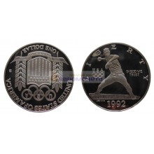 США доллар 1992 год монетный двор S пруф XXV летние Олимпийские Игры, Барселона 1992 серебро бейсбол