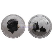 Австралия 50 центов 2011 год. Год кролика. Серебро, пруф