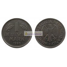 ФРГ 1 марка 1990 год F монетный двор Баден-Вюртемберга, Штутгарт.