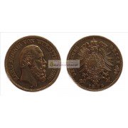 Германская империя Вюртемберг 20 марок 1873 год F Золото.