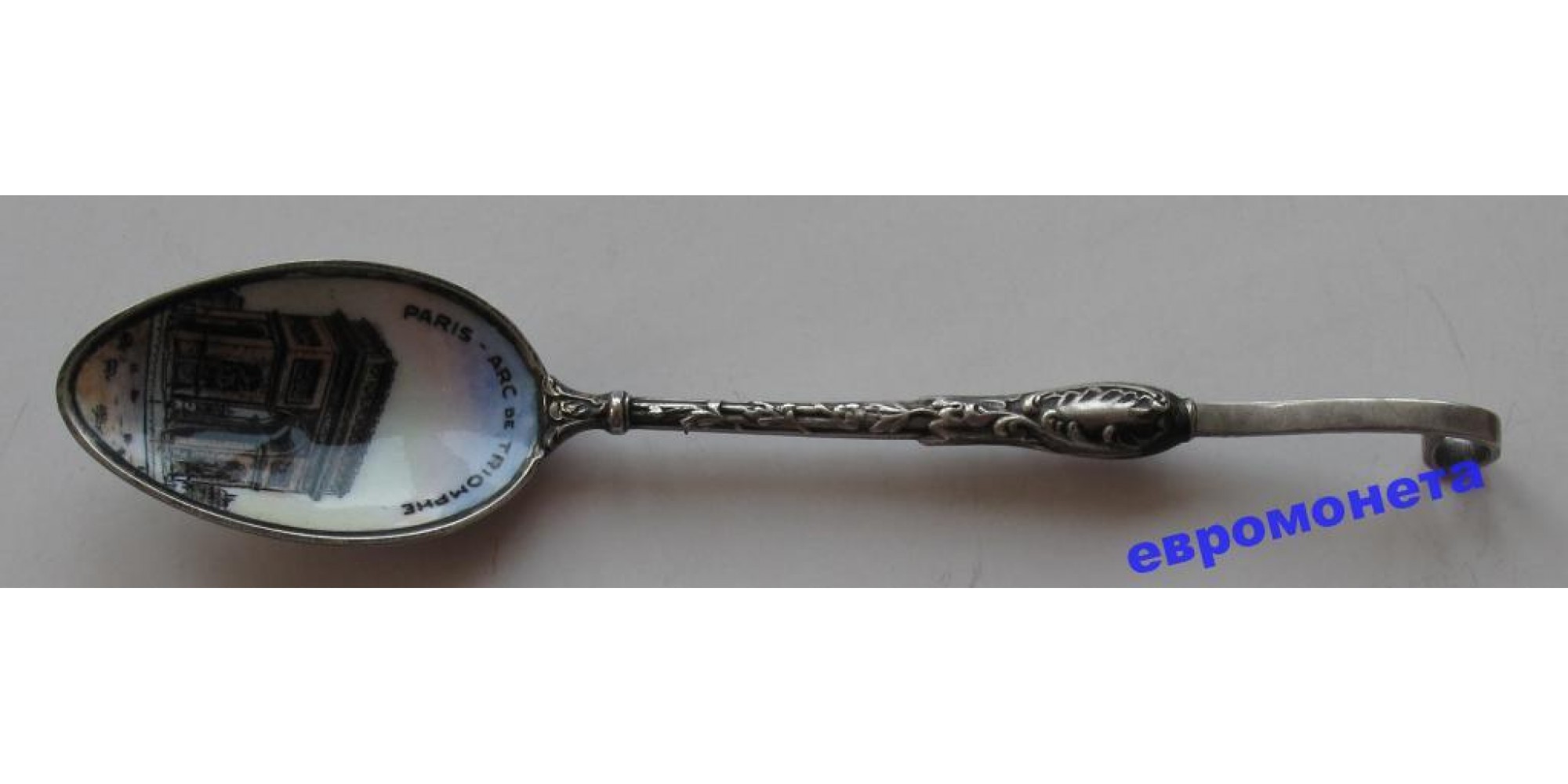 Париж Франция маленькая чайная ложечка эмаль серебро 800