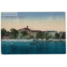 Пруссия Кёнигсберг Kenigsberg Калининград Штадтхалле Замковый пруд